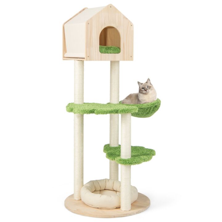 5-Tier Cat Tree Villa with Spacious Platforms and Cozy Resting Areas