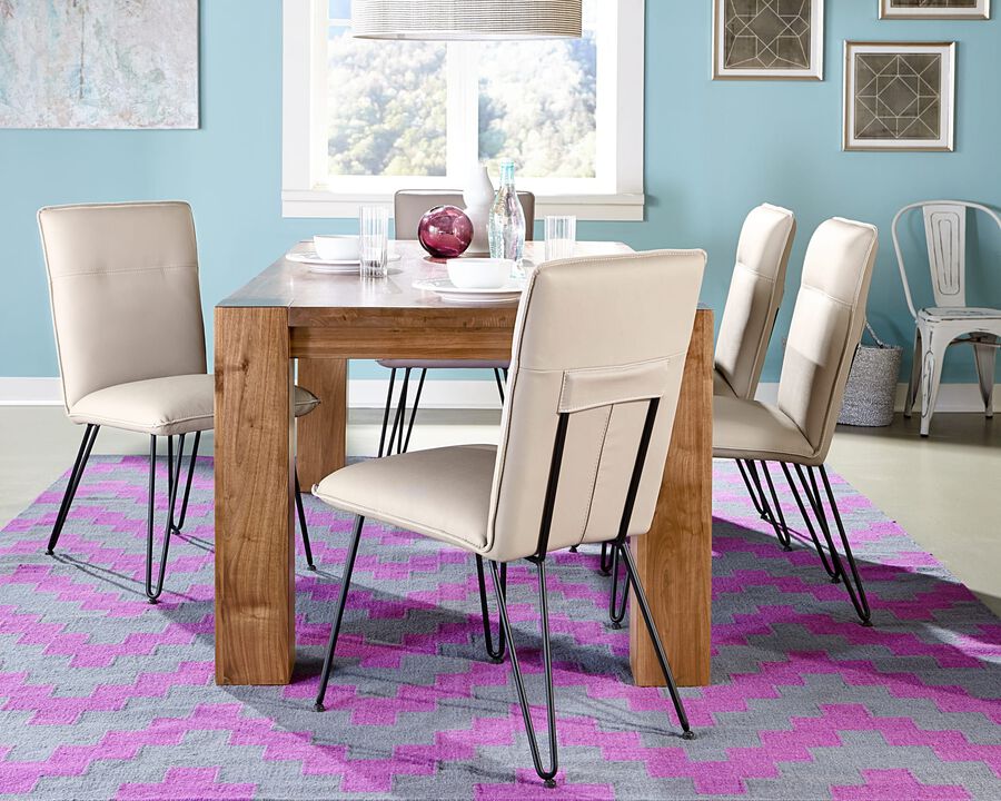 Demi Hairpin Leg Modern Dining Chair in Taupe - Set of 2