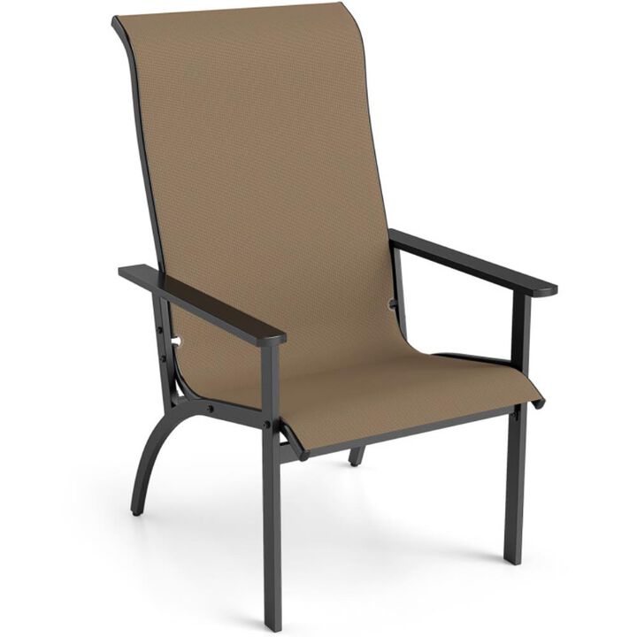 Hivvago Outdoor Adirondack Chair with High Back and Metal Frame for Porch Garden