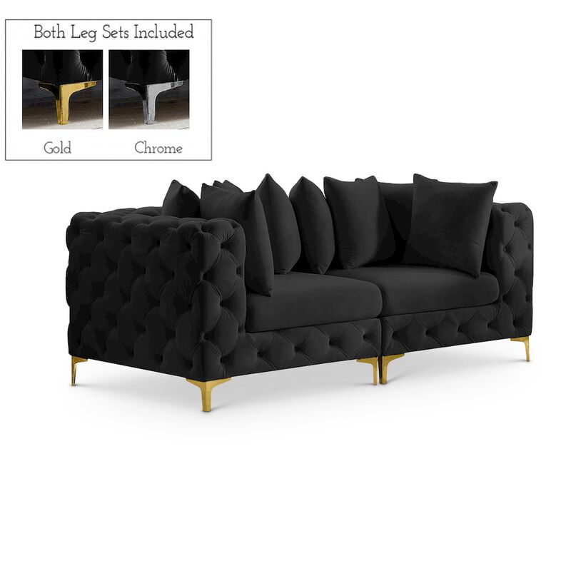 Meridian Furniture Tremblay Black Velvet Modular Sofa