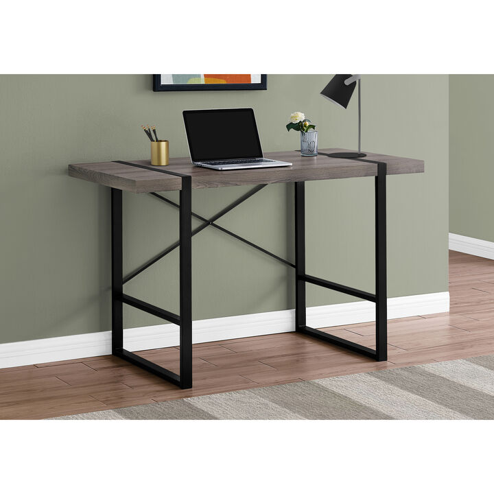 Monarch Specialties I 7310 Computer Desk, Home Office, Laptop, 48"L, Work, Metal, Laminate, Brown, Black, Contemporary, Modern