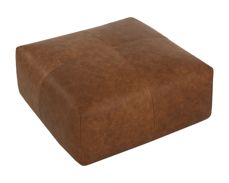 Holloway Cognac Leather Ottoman image number 2