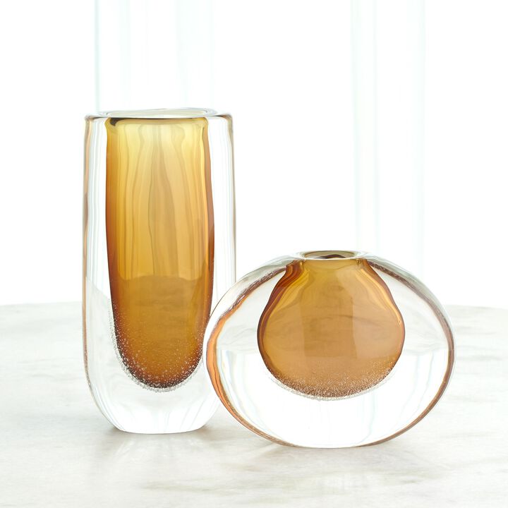 Micro Bubble Vase-Brown Large