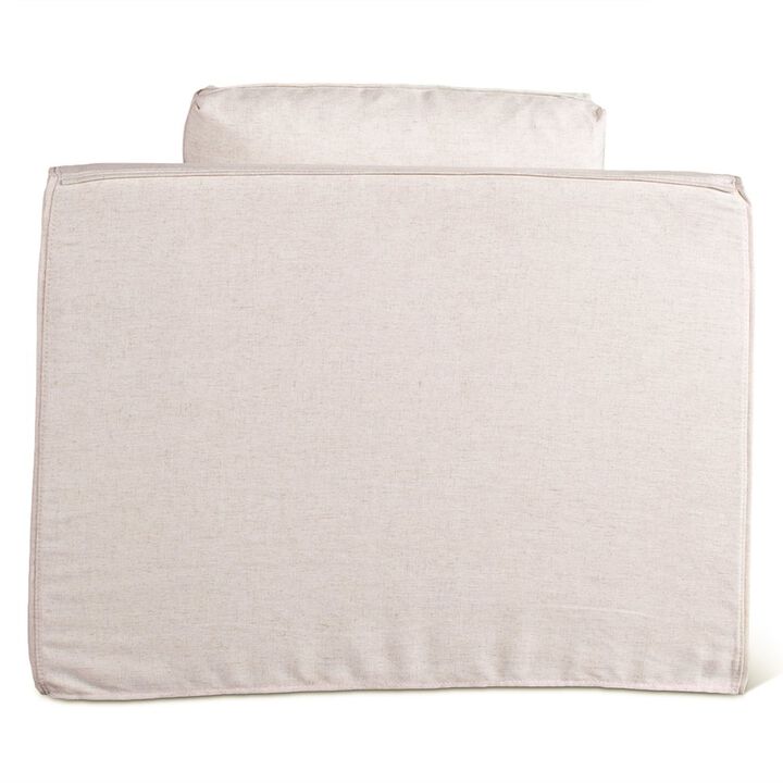 World Interiors Oliver Armchair in White Linen Slipcover