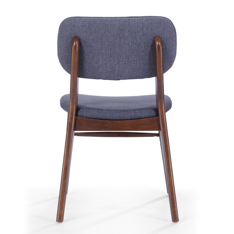 Cota Side Chair Set of 2, Dark Gray Padded Back and Seat, Rich Brown image number 4