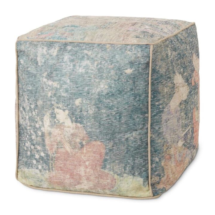 Poufs LPF0030 Blue / Multi 18"W x 18"D x 18"H
