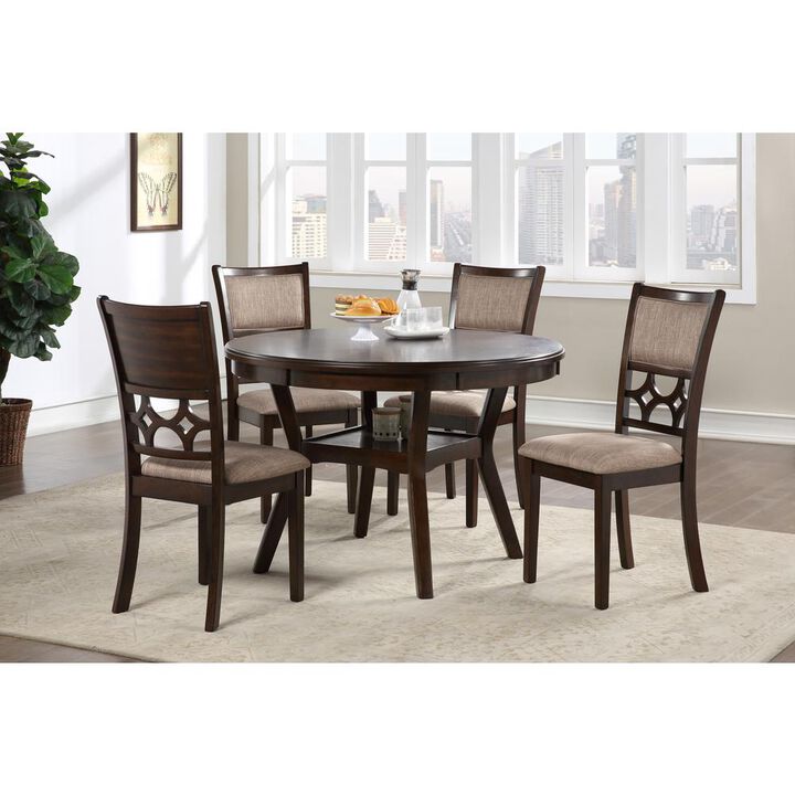New Classic Furniture Furniture Mitchell 5-Piece Transitional Wood Dining Set in Cherry