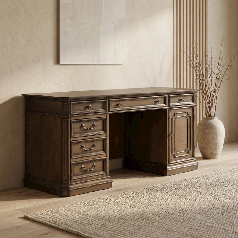 Liberty Furniture Traditional Antique Toffee Credenza with Wood Veneers and Spacious Storage image number 2
