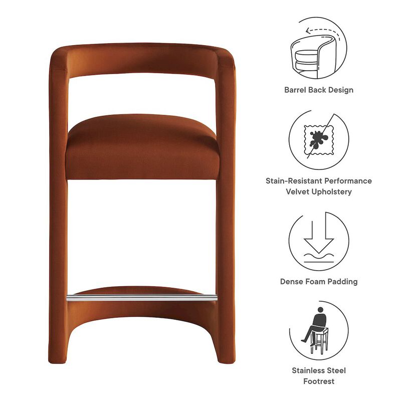 Winslow Performance Velvet Counter Stool image number 2
