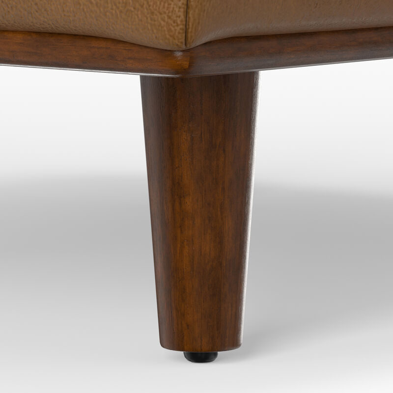 Morrison 49 inch Wide Mid-Century Modern Table Ottoman in Charcoal Grey Woven-Blend Fabric