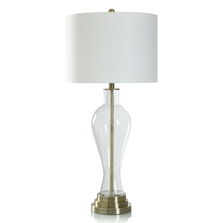 Clear Seeded Table Lamp