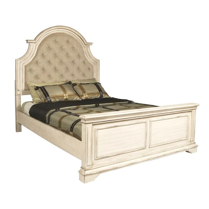 New Classic Furniture Furniture Anastasia Traditional Wood Queen Bed in Ant White