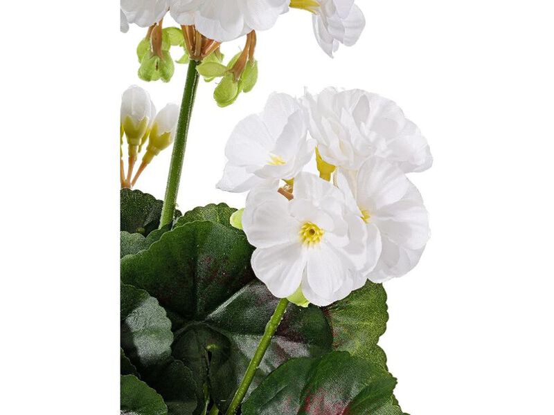 White Artificial Geranium Flowers Home Decor Vickerman image number 1
