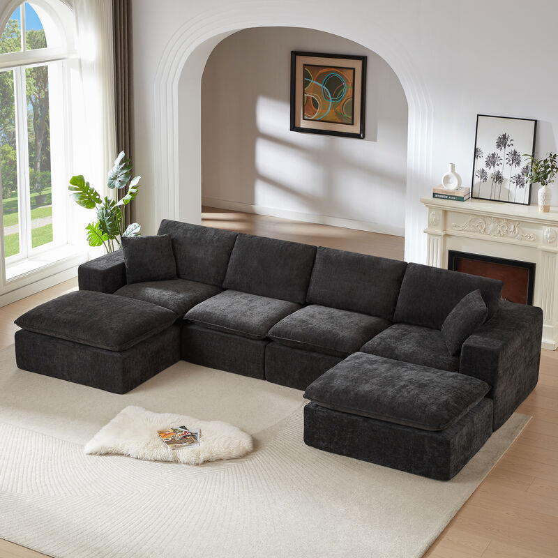 Cukruf Modern Chenille cloud sofa image number 4