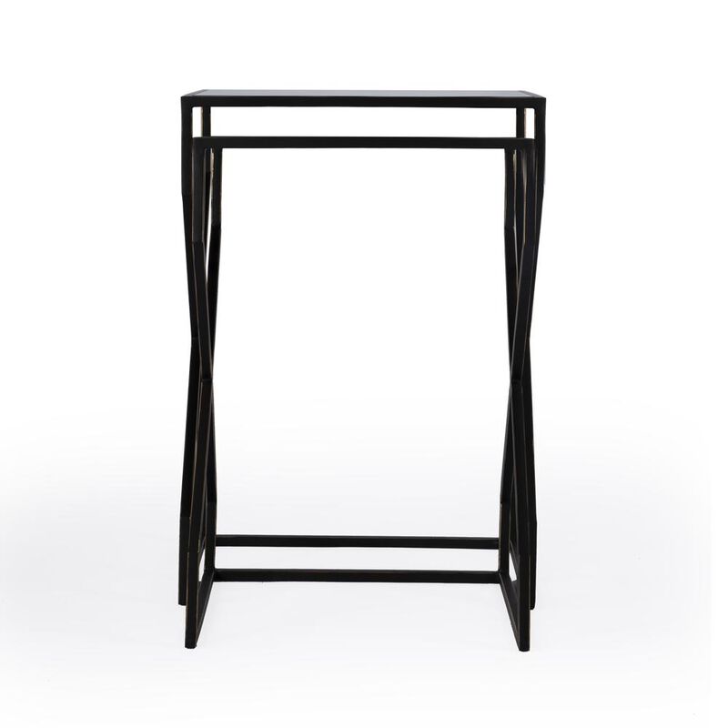 Butler Specialty Demi Modern Mirrored Nesting Tables, Black