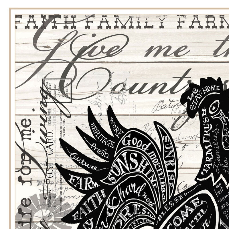 HomeRoots Faith Family Farm Rooster White Framed Wall Art image number 3
