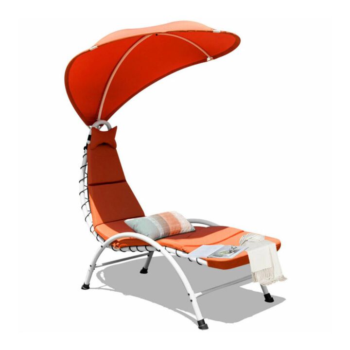 Patio Hanging Swing Hammock Chaise Lounger Chair with Canopy