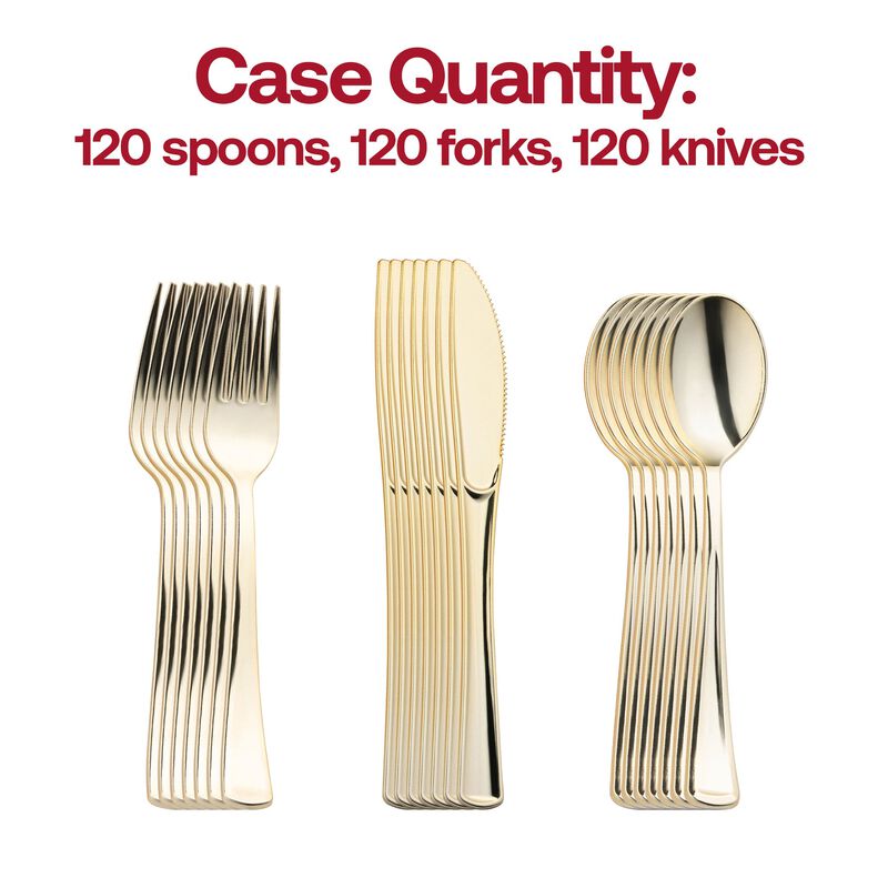 Shiny Metallic Silver Plastic Cutlery Combo Set (120 Sets) image number 3