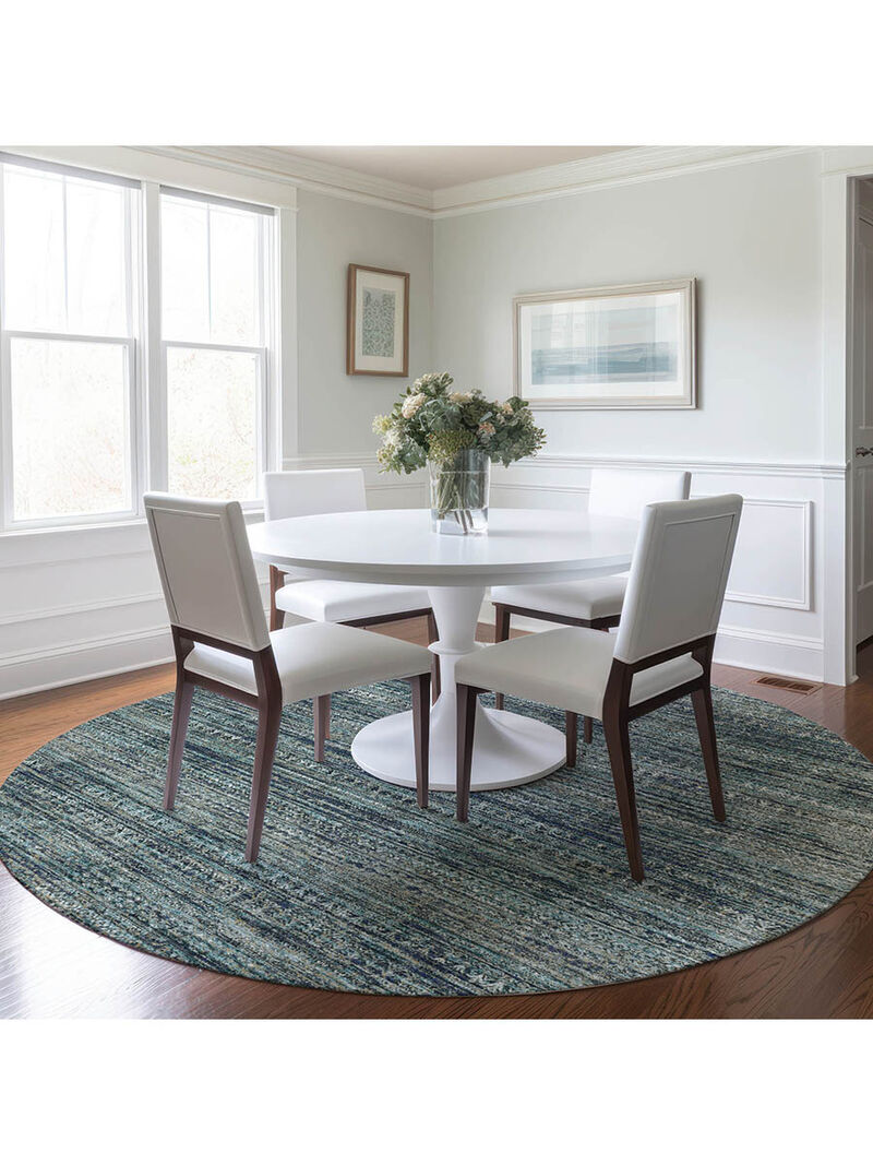 Solace SL3 Teal 8' Round Rug image number 1