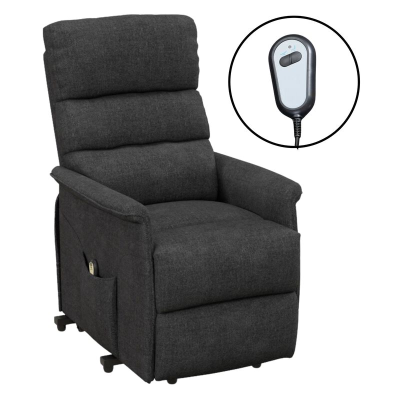Power Lift Chair for Ease-Loving Adults, Electric Lift Recliner Chair with Remote Control, Side Pockets for Living Room, Black