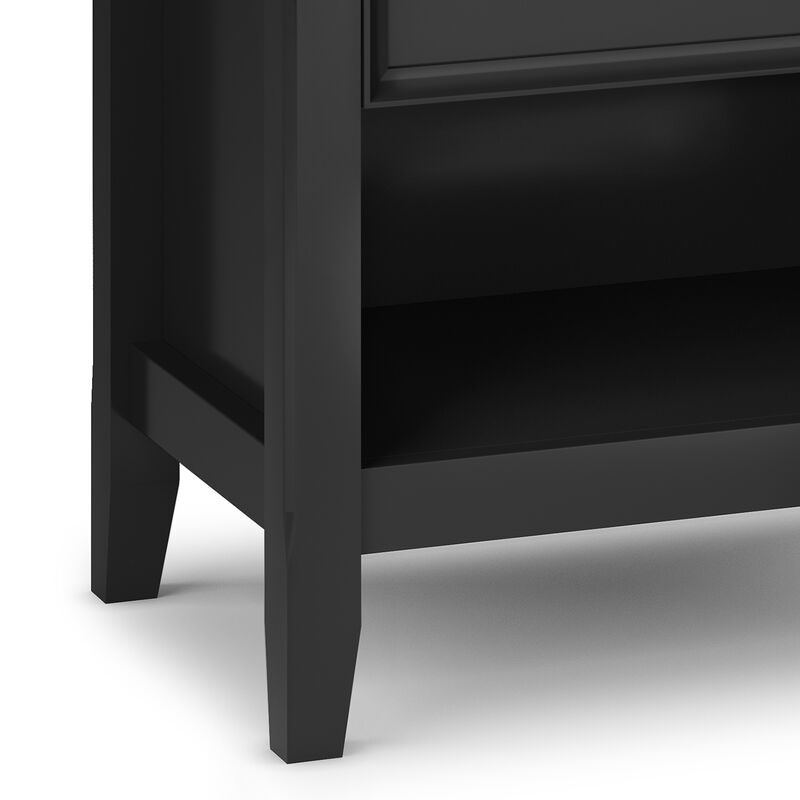 Amherst SOLID WOOD 24 inch Wide Traditional Bedside Nightstand Table in Black
