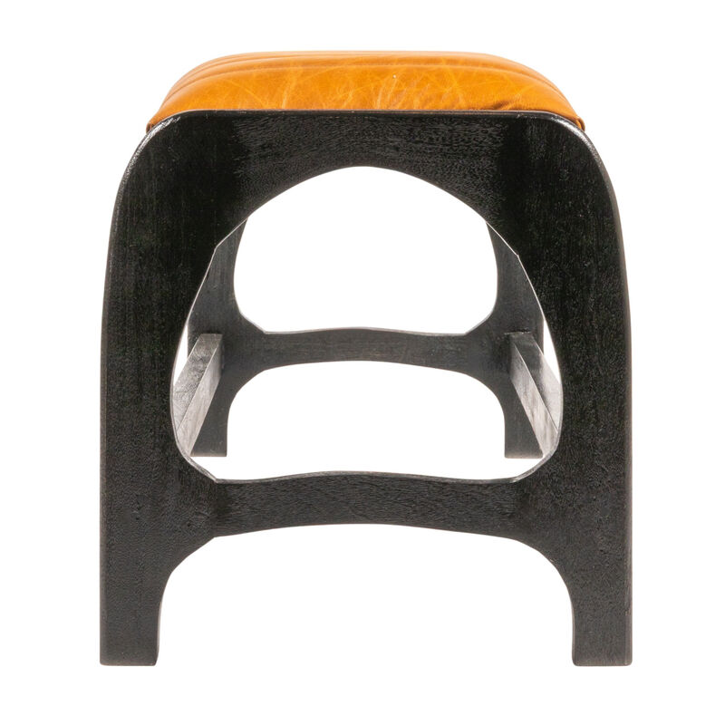 Mango Wood Arch Bench with Boucle Seat image number 4