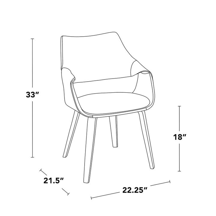 LumiSource Curvo Highback Chair - Set of 2