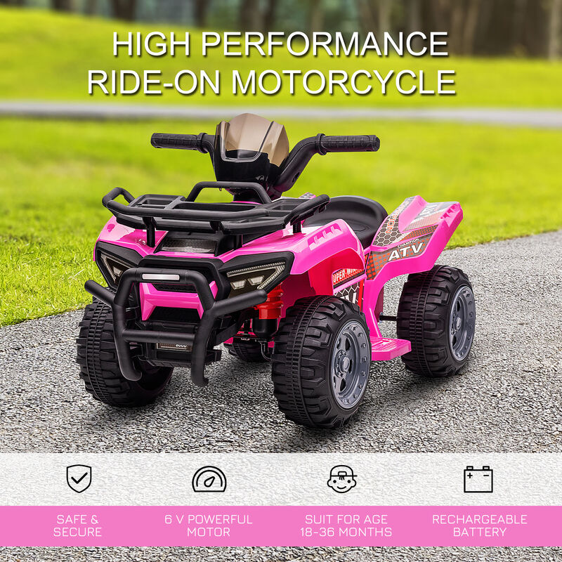 BreeBe 6V Battery Powered Electric ATV, Quad Four Wheeler Ride On Toy Car w/ LED Headlights image number 3