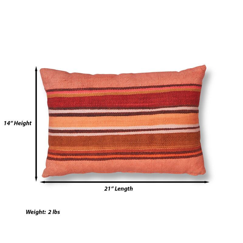 Coral Stripe Pillow image number 2