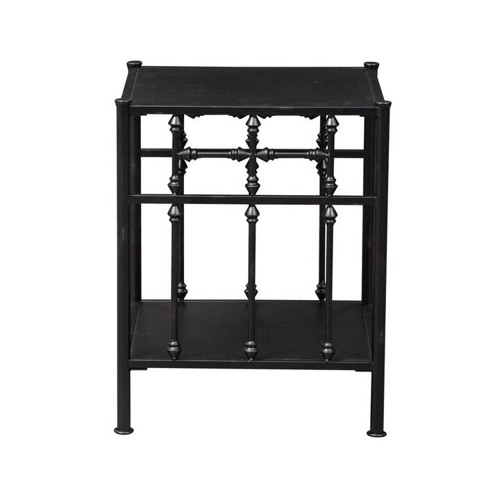 Starlight Canyon Home Black Metal Nightstand – Stylish Metal Side Table For Bedroom Or Living Room