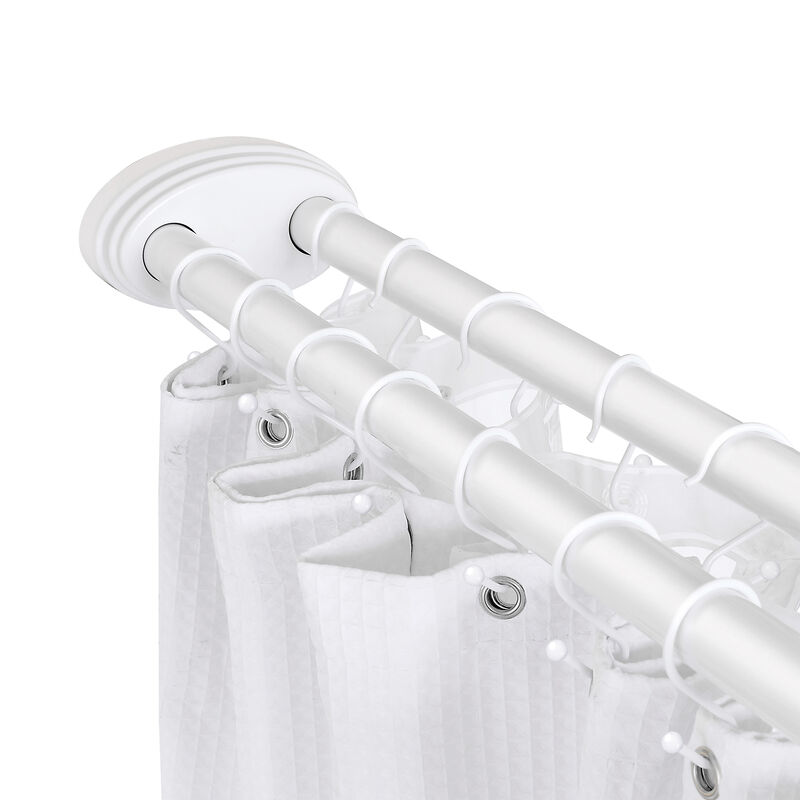 Aluminum Double L Shaped Shower Curtain Rod 72" L x 31.7" W image number 1