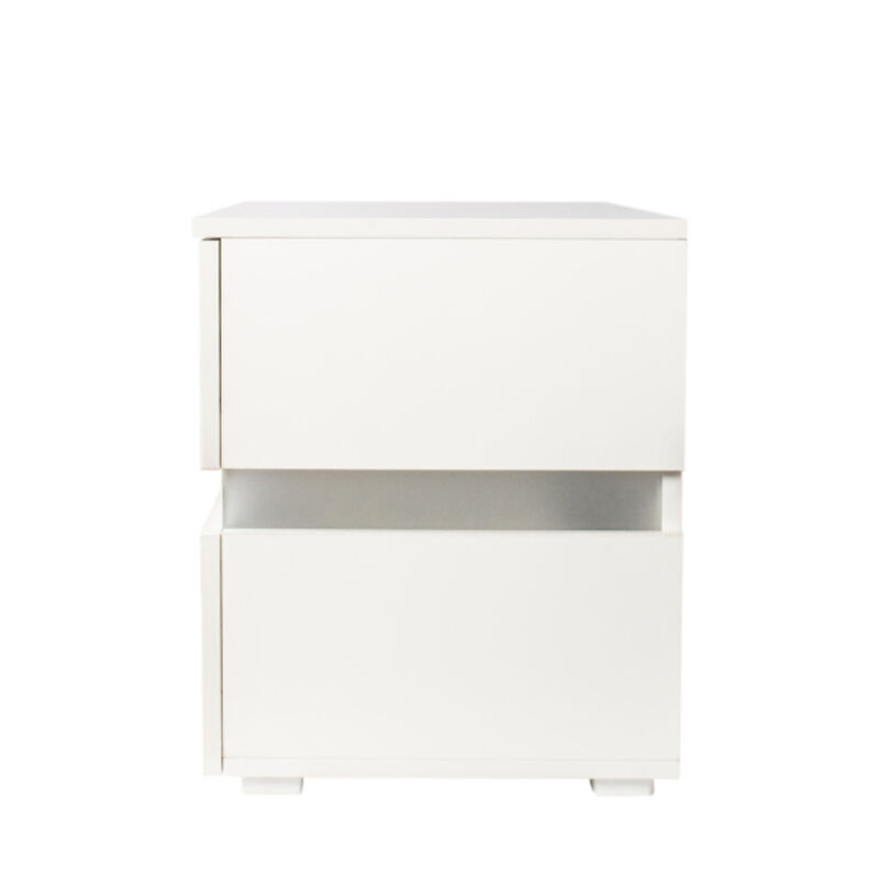 Modern Bedside Table with RGB LED Lights – Double Side Cabinet