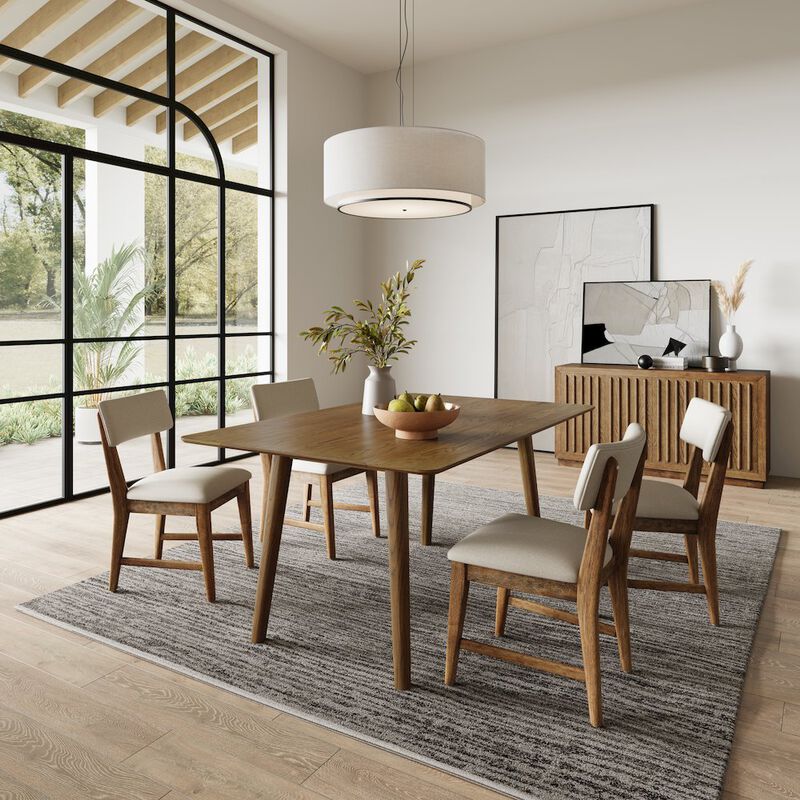 Jofran Bowie 66 Harvest Mid-Century Modern Drop-Leaf Dining Table