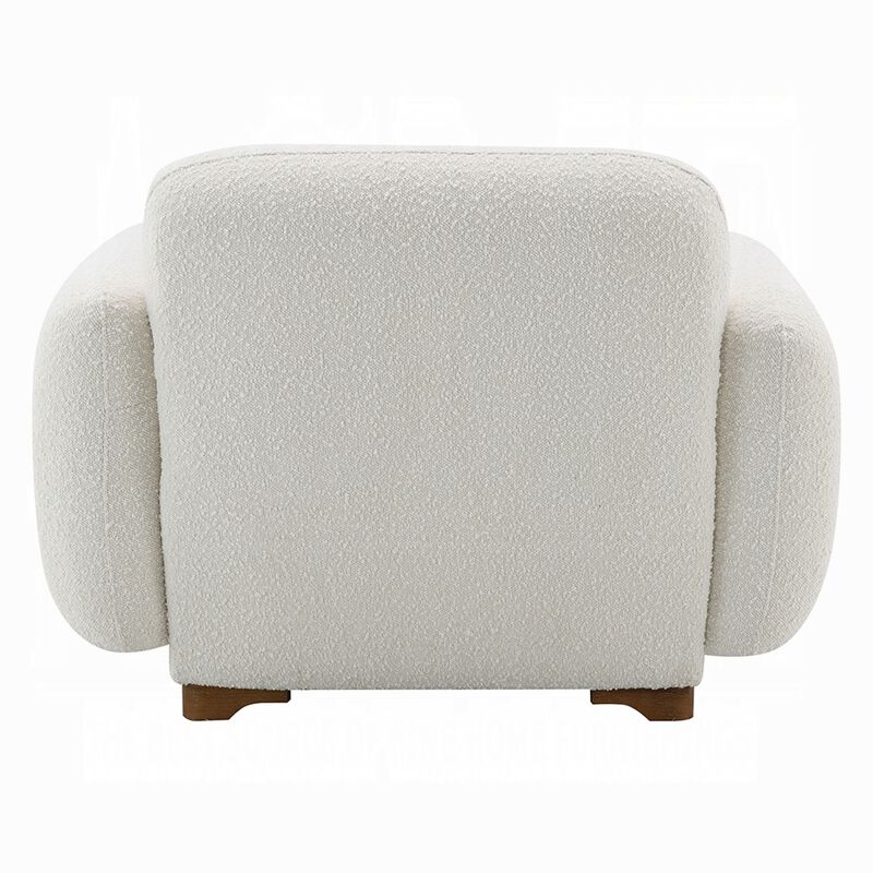 Loem Sofa Chair w Accent Pillow, Box Style Seat, Beige Boucle Fabric image number 3