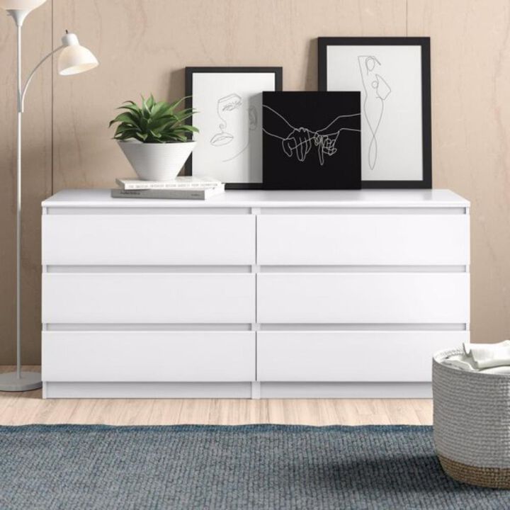 6-Drawer Double Dresser for Bedroom &ndash; Spacious Storage with Stylish Design for Clothes and Essentials
