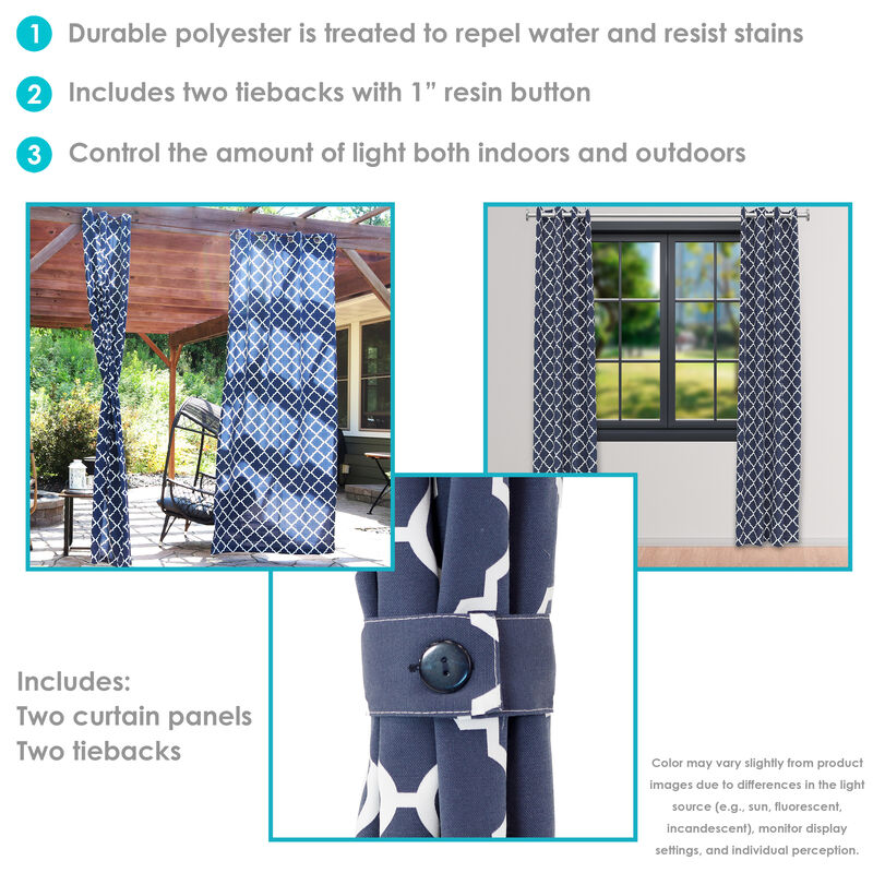 Sunnydaze Indoor/Outdoor Curtain Panel - 52 in x 108 in