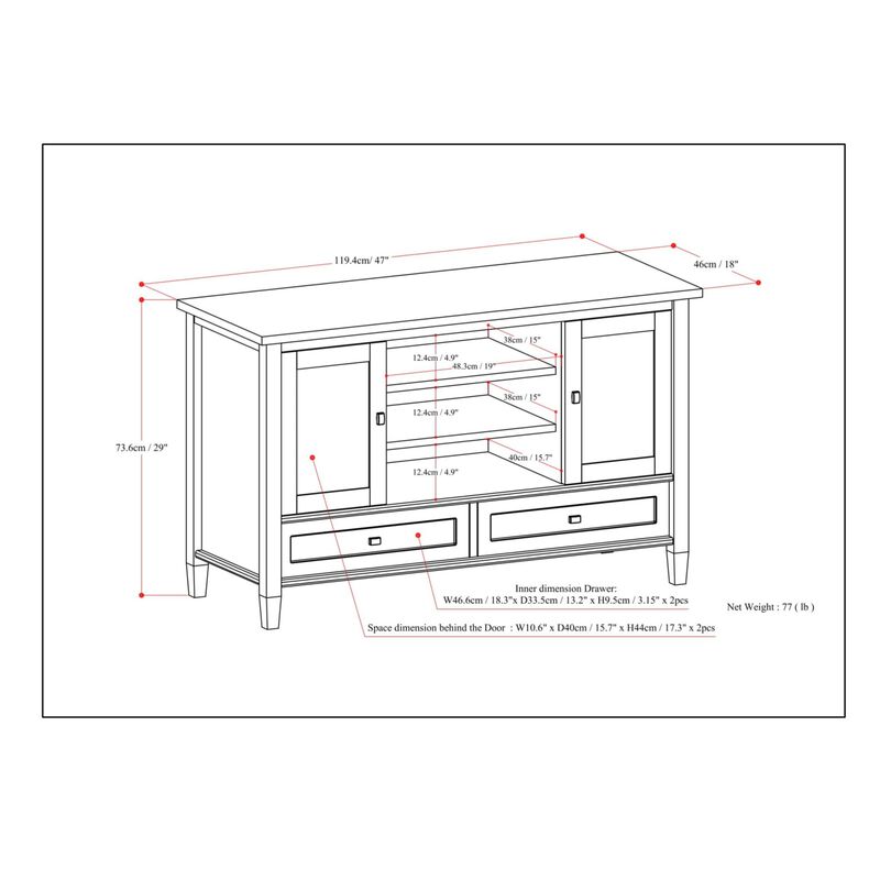 Humdox Solid Wood TV Stand image number 7
