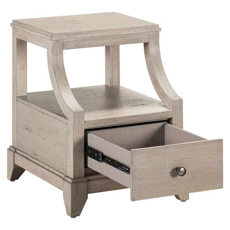 Liberty Furniture New Haven Chairside Table for Living Room Traditional - Sanctuary White Oak Wood image number 6