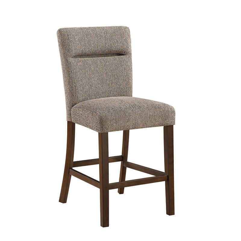 Brown Upholstered Bar Stools Set of 2 image number 3