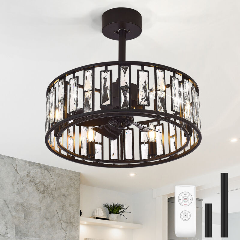 Breezary 20 in Ceiling Fan with Lights, 6 E12 Bulbs, 5 Blades,Remote Control image number 2