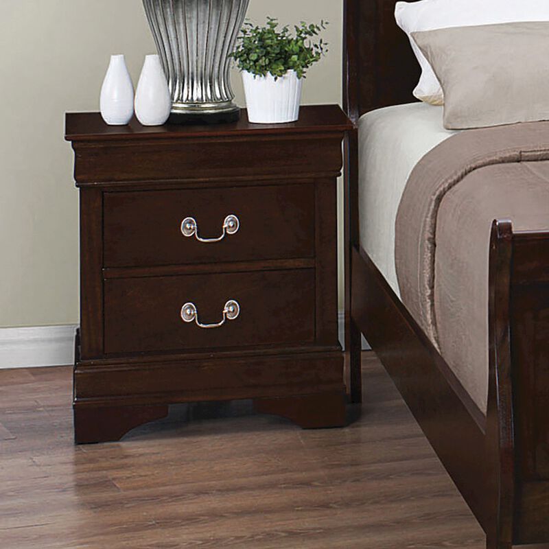 Simple Relax Wood Nightstand with 2 Drawers in Cappuccino image number 4