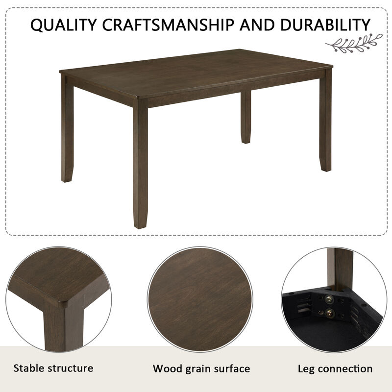 Netjid 6‑Piece Rectangular Dining Table Set image number 4