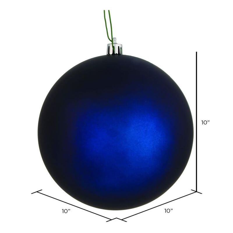 Vickerman 10" Midnight Blue Matte Ball Ornament image number 1