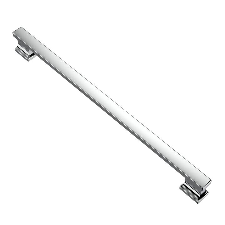 Alzassbg 5 Pack Polished Chrome Cabinet Pulls, 10 Inch(254mm) Hole Centers Silver Kitchen Cabinet Handles for Cabinets and Drawe