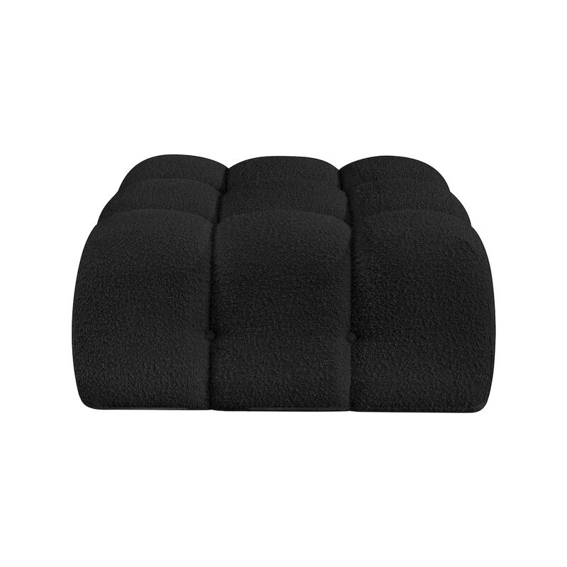 Meridian Furniture Ames Cream Boucle Fabric Ottoman