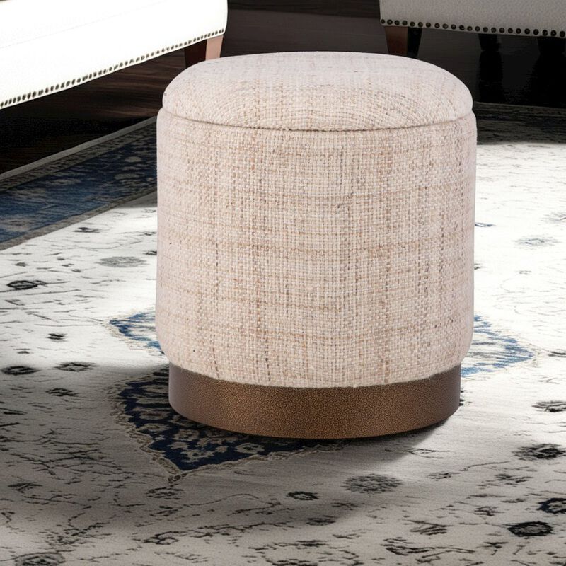 Carolina Chair & Table Handwoven Boreas Hammered Metal Storage Ottoman image number 1