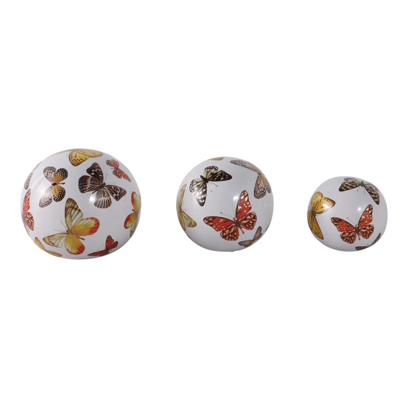 S/3 Butterfly Print Orbs image number 2