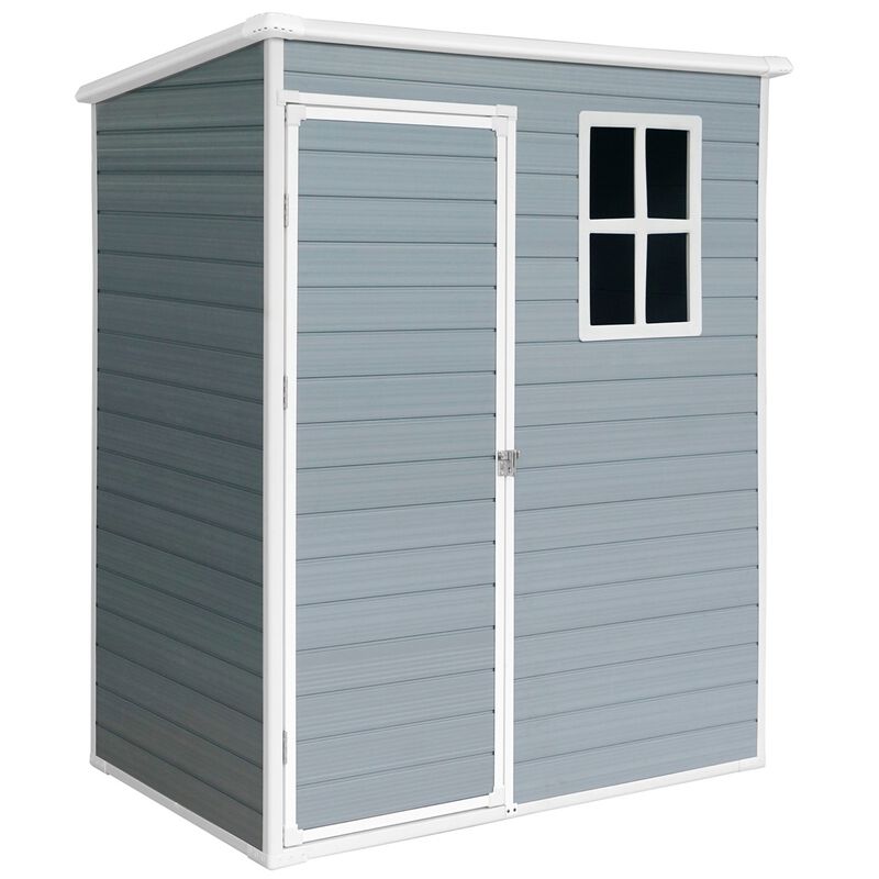 5ft x 3ft Resin Outdoor Storage Shed with Floor and Lockable Door for Backyard image number 0