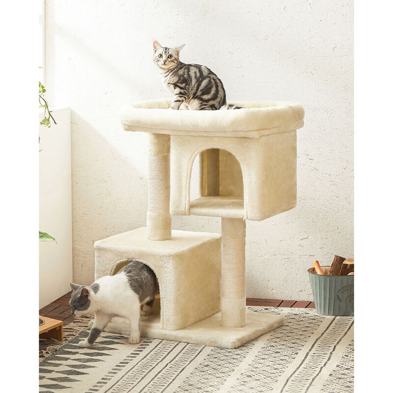 Cat Tree with Sisal-Covered Scratching Posts and 2 Plush Condos image number 1