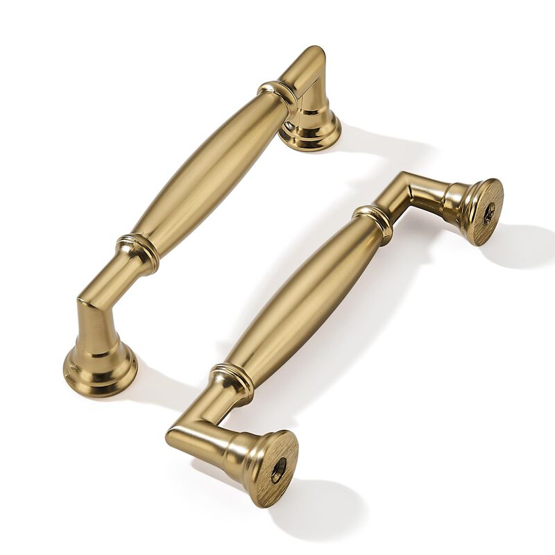 khtumeware 5 Pack 3-3/4 Inch(96mm) Champagne Bronze Cabinet Pulls Heavy Duty Solid Satin Brass Cabinet Handles Kitchen Cabinet H